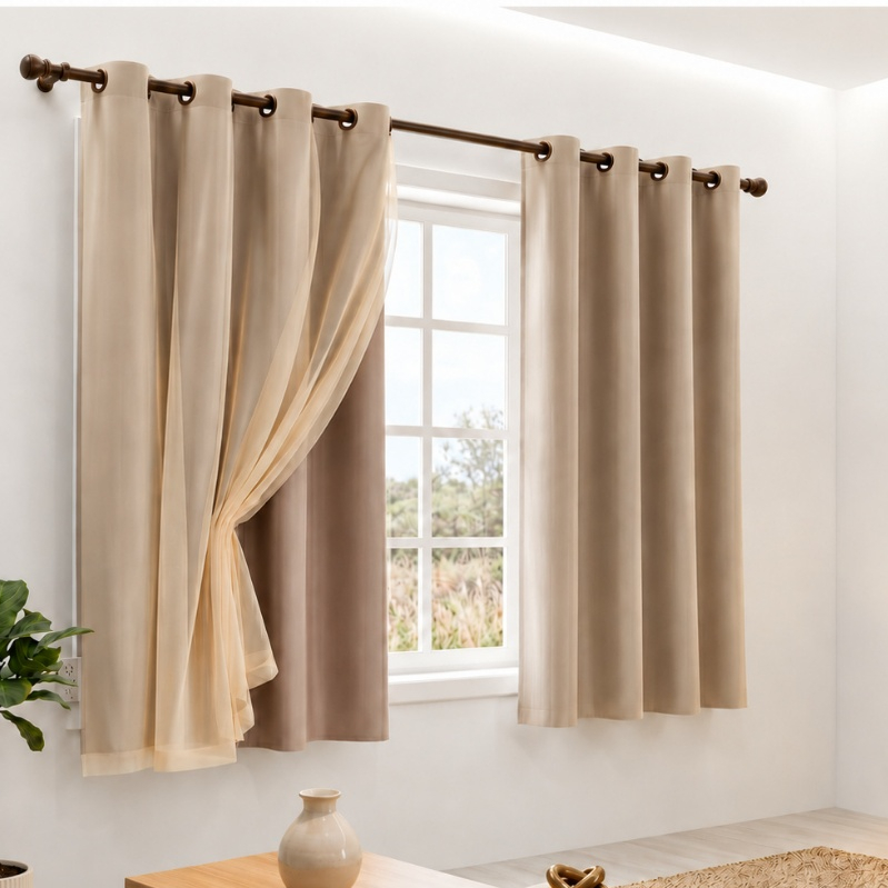 Cortina Veda Luz Blackout Blecaute Com Tecido Voil 2,80 M X 1,80 M