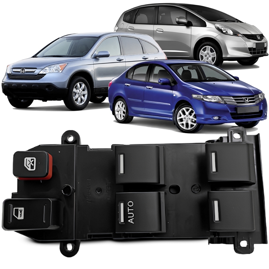 Botão Comando Vidro Elétrico Honda CRV 2007 a 2011 Fit 2009 a 2014 City 2009 a 2013