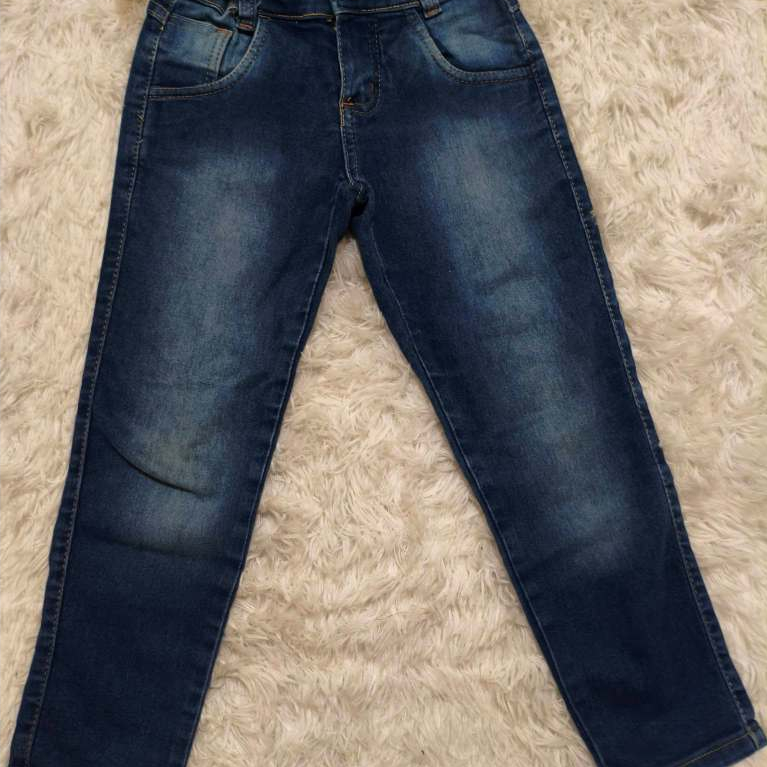 Calça Infantil Masculina, Jeans Lycra Efeitos Estonados, Tam: 6, Marca: Bauerbauer1977
