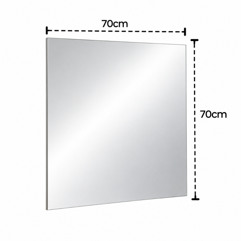 Espelho quadrado grande lapidado para banheiro lavabo 70x70 multiuso maquiagem