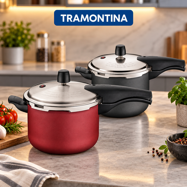 Panela de Pressão Tramontina Vancouver 4,5L com Revestimento Antiaderente Interno