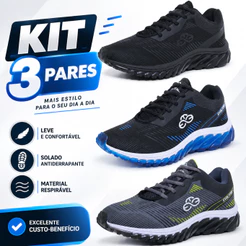 Kit Tênis Esportivo Masculino Para Academia Confortável Novo Oferta Exclusiva