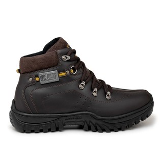 Caterpilar, bota masculina adventure marrom café e preta sapato bota masculino boot confortável