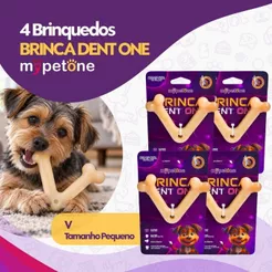 Kit 4 Brinquedo Osso Bamboo Brinca Dent One Sabor Bacon - V - Pequeno