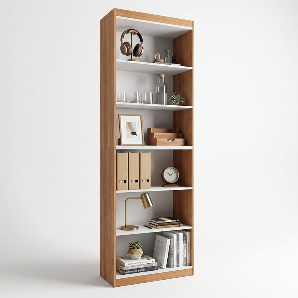 FULL Estante Livreiro Organizador Multiuso Multifuncional 5 Prateleiras e 6 Nichos Encanto - Varias Cores