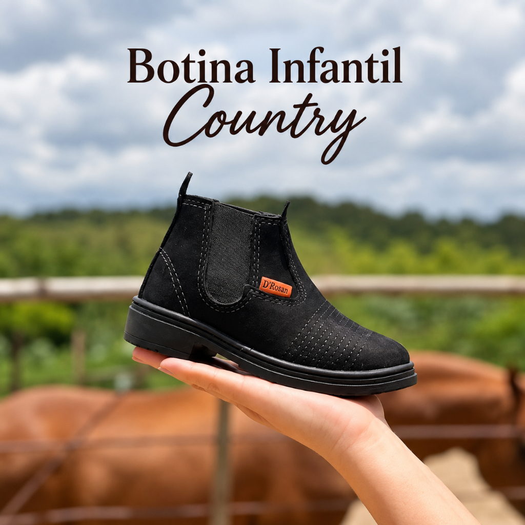 Bota Botinha Infantil Botina Masculina Country Rodeio Vaquejada Festa Junina