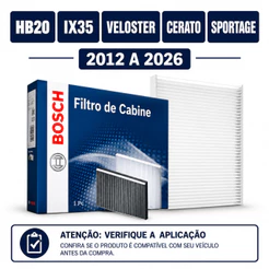 Filtro Ar Condicionado HB20 IX35 Veloster Cerato Sportage 2012 A 2026 + Higienizador