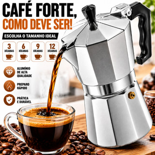 Cafeteira Italiana Alumínio de alta qualidade Moka 3/6/9/12 Xícaras Alumínio Café Puro Vá…