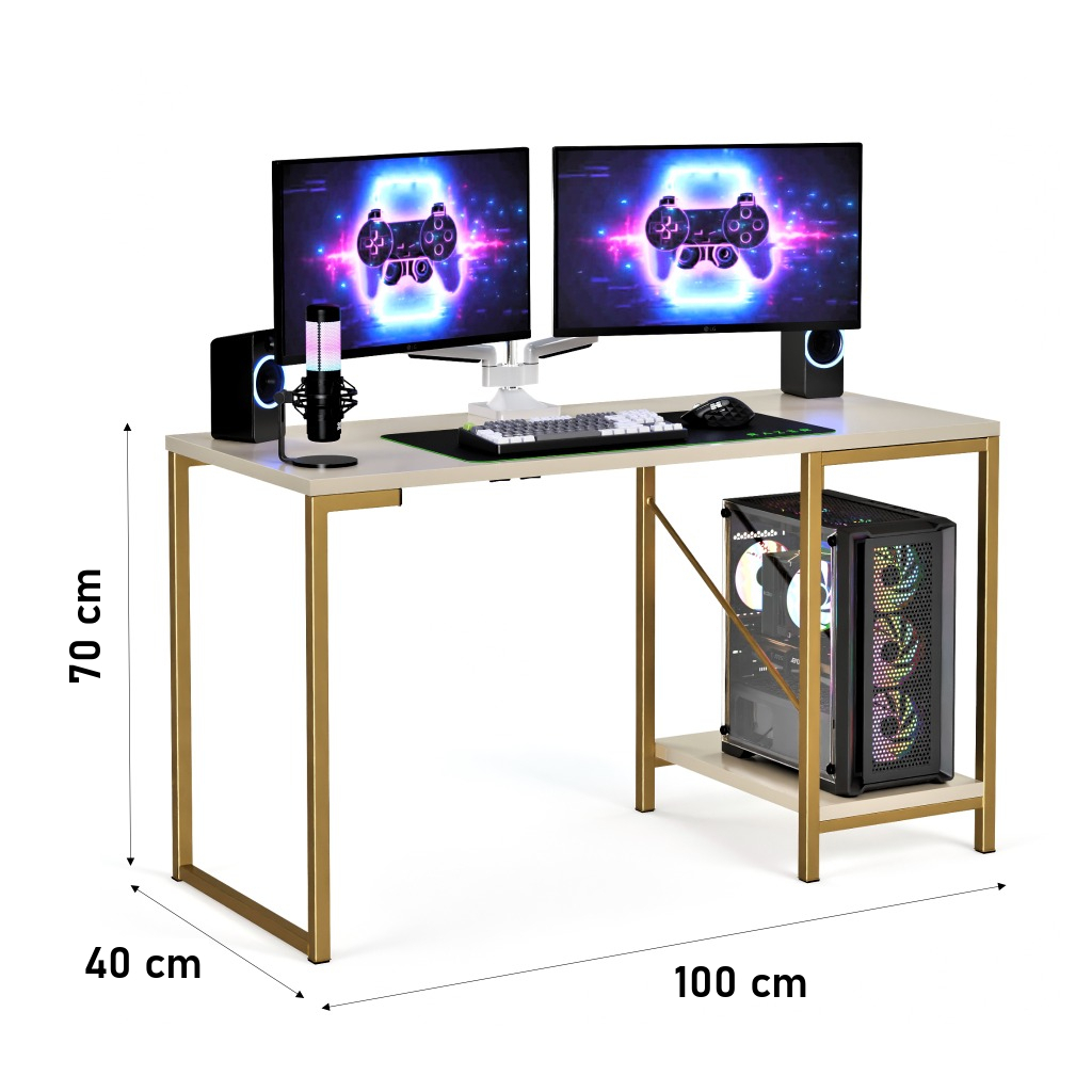 Escrivaninha Industrial Home Office com Estrutura de Aço - Mesa de Computador para Escritório e Estudo · foto 2