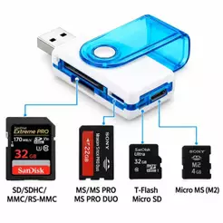ADAPTADOR Leitor Cartão De Memoria Micro SD - USB 3 In 1 Leitor de Cartão de Memória Usb 2.0