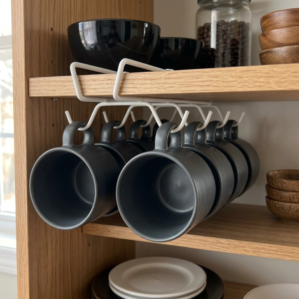Suporte Organizador para Xícara Armario Cozinha Branco