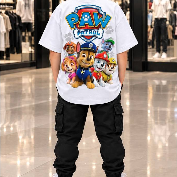 Presente Infantil Camiseta Patrulha Canina Aniversário Festa Temática Branco