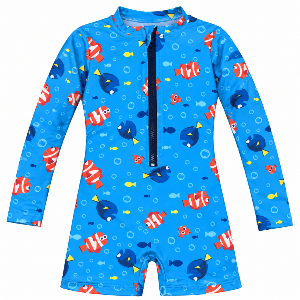 Macaquinho Infantil Masculino UV 50+ Estampado com Zíper (Praia-Piscina-Verão)