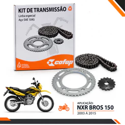 Kit Relacao Tracao Transmissao Honda Nxr Bros 150 2003 2004 2005 2006 2007 A 2015 Original Cofap