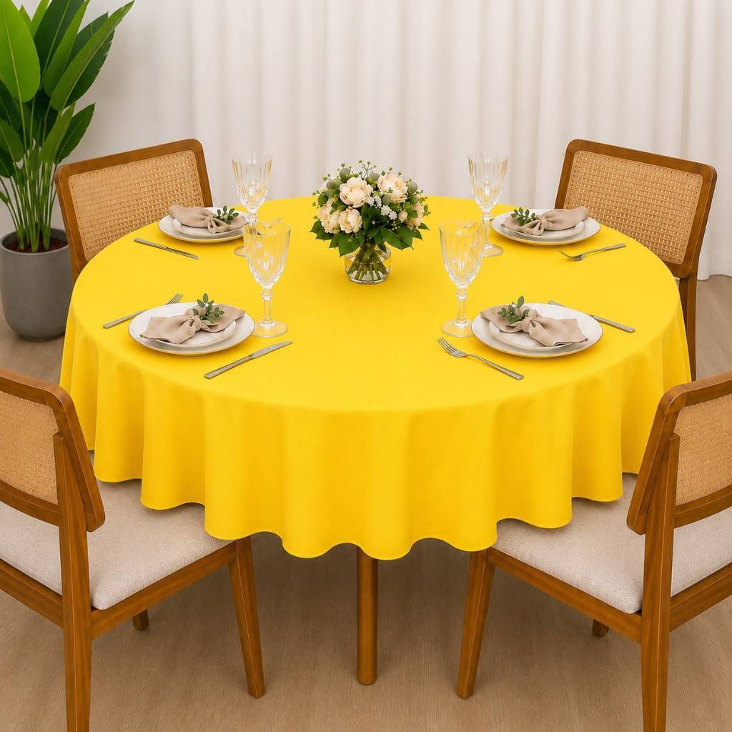 Toalha de Mesa Oxford Redonda 1,40m Diâmetro Lisa Decoração Sala Cozinha Festa Buffet