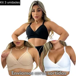 Kit 3 Tops Fitness Academia Com Forro Confortável Estampas e Cores Diversas