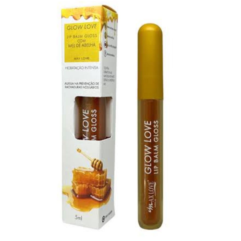 Lip Balm Gloss Mel Max Love Hidratante Labial Glow Love Brilho Natural Previne Rachaduras 5ml
