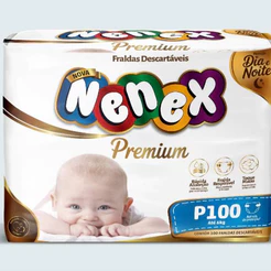 Fralda Descartável Nenex Premium P com Gel Absorvente, Barreira Antivazamento e Toque Macio — Até 12h de Proteção