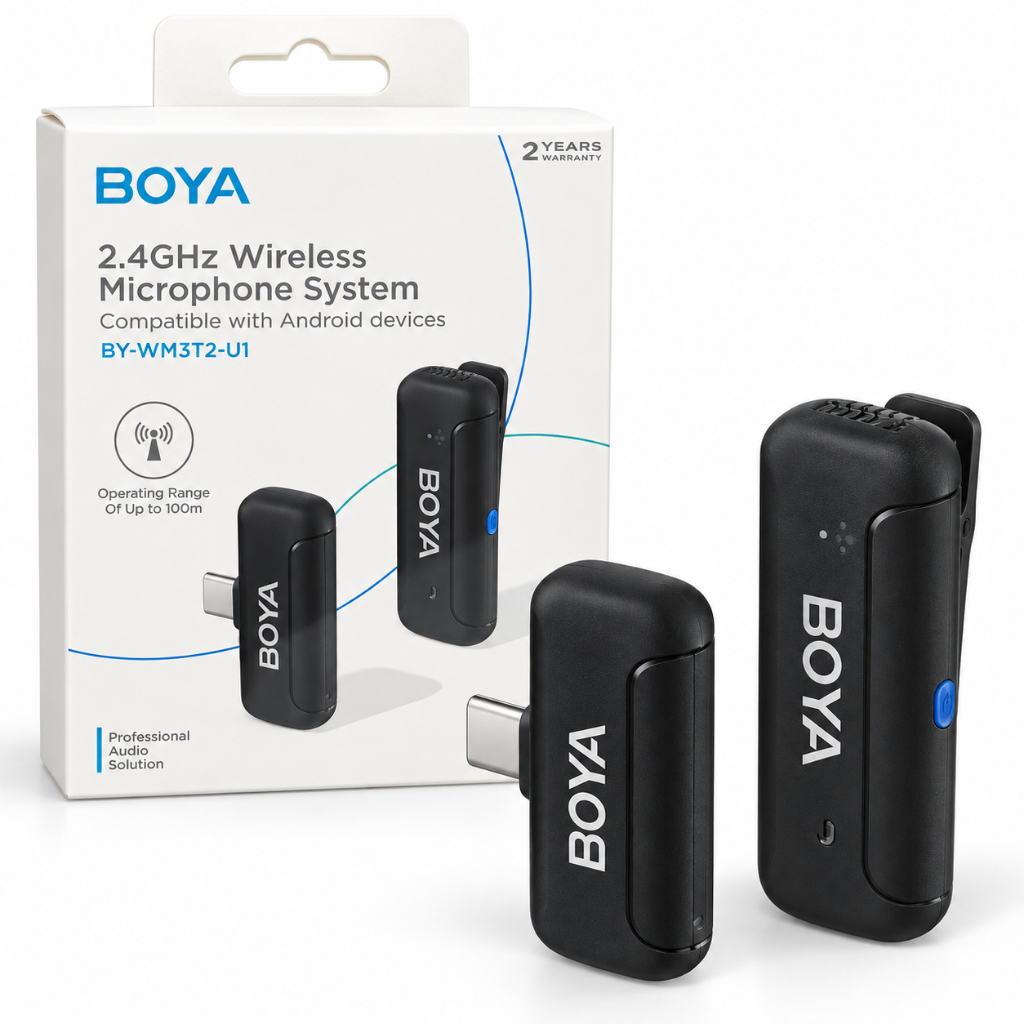 Microfone Sem Fio Boya Mini-Lapela ios Preto