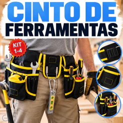 Cinto de Ferramentas para Eletricista Multifuncional de Nylon Reparo de Cinto c/ Porta Parafusadeira