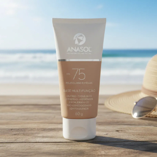 Protetor Solar Facial Anasol FPS 75 Base Multifunção Peles Claras Médias Corretivo Toque Seco 60g — imagem 2 de 2