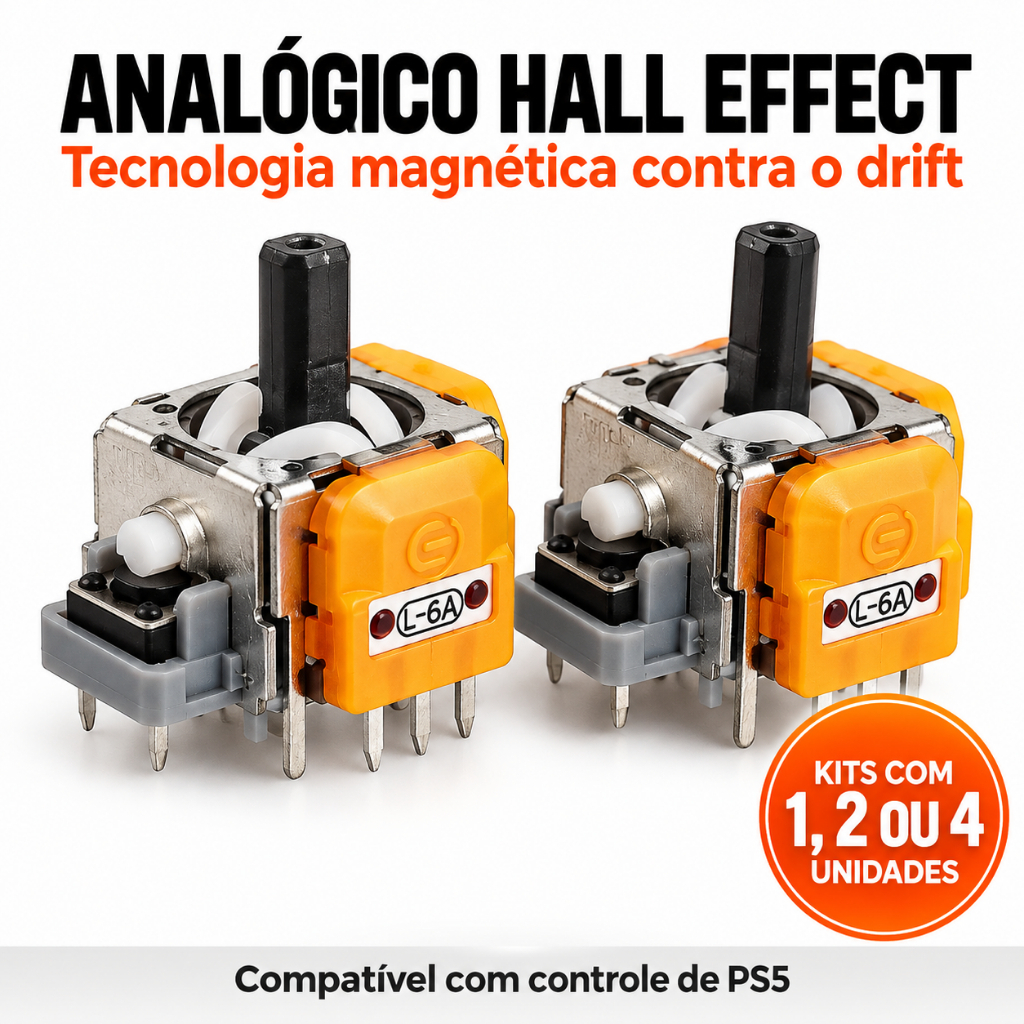 2 Analógico Hall Effect PS5 Magnético Anti Drift 3D Reparo DualSense Módulo Controle Sem Drift