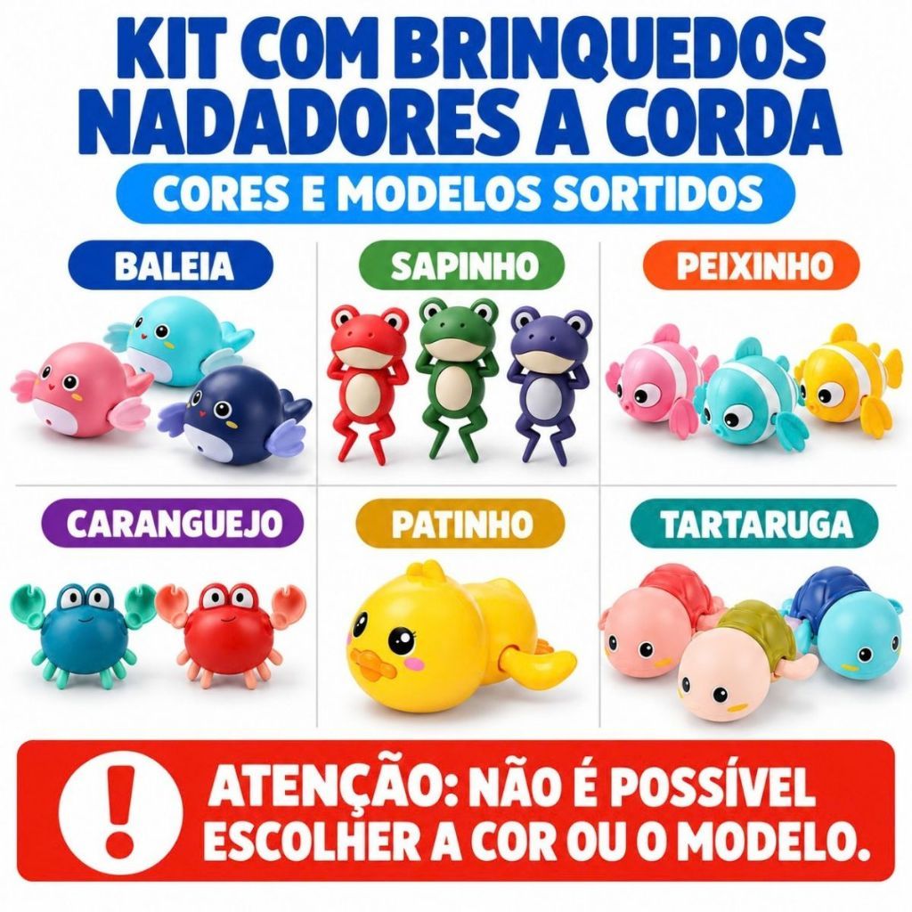 Brinquedos Nadadores a Corda Brinquedo de Banho para Bebes Patinho Tartaruga Nadadora Peixe