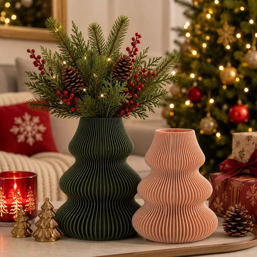 Kit 2 Vasos Árvore De Natal Decoração Natalina Moderna