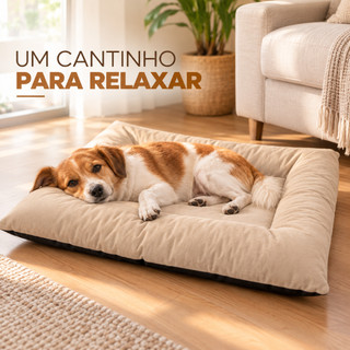Colchão para Pet Grande 70x60 Cama para Cachorro Cães e Gatos Colchonete com Zíper Fundo Emborrachado