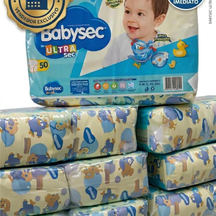 Fralda Baby Sec ( PACOTÃO ) P 100 - M 90 - G 80 - EG 70 - XXG 56 Unidades Pacotão 1º Linha .
