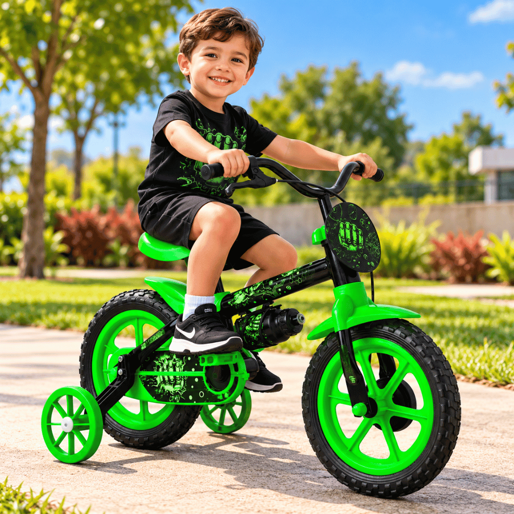 Bicicleta Infantil Aro 12 Completa com Rodinhas Cestinha e Rodinhas e Ideal para Crianças