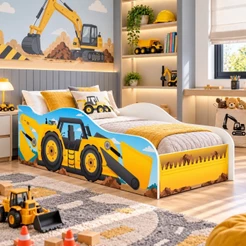 Cama Infantil Kids Speciale Escavadeira com Colchão