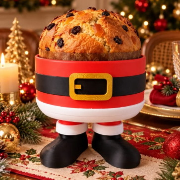 Porta Panettone / Tigela Decorativa Papai Noel 3D – Decoração de Natal Divertida e Versátil