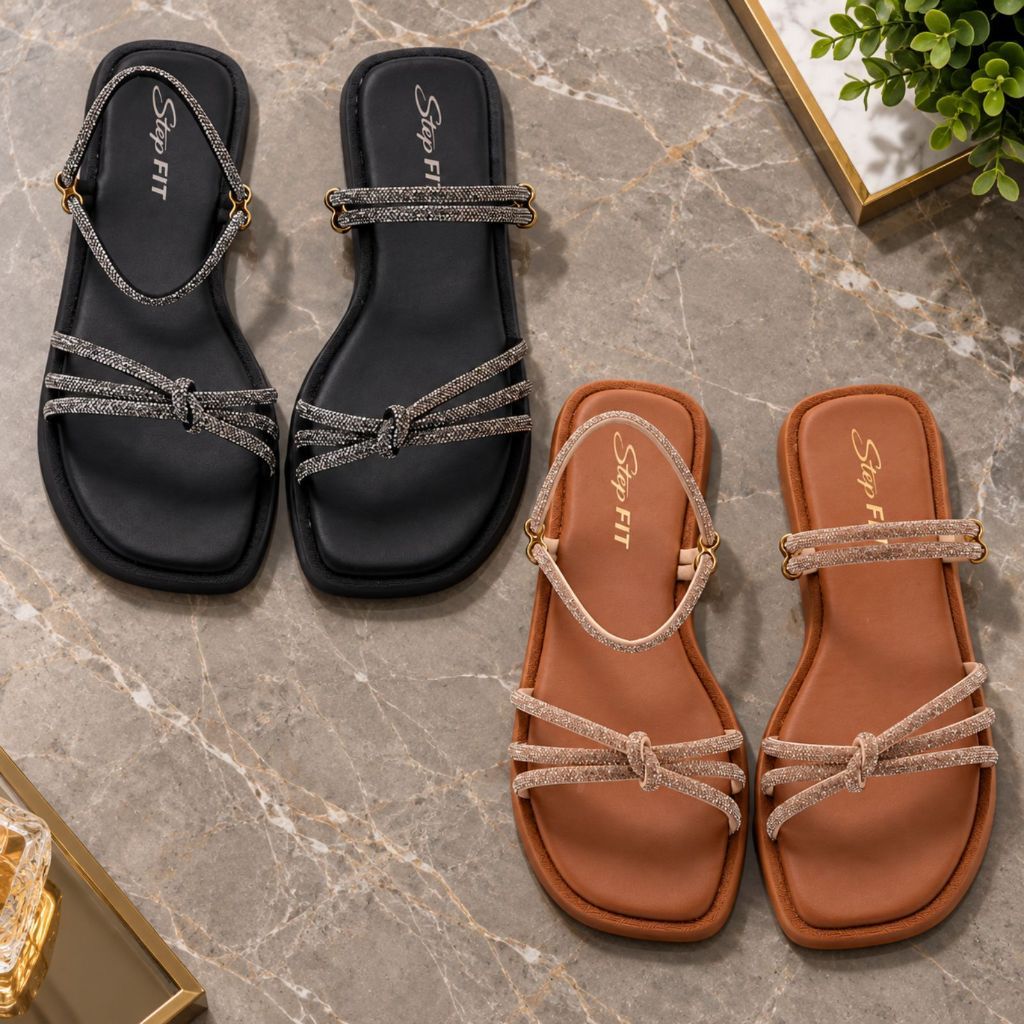 Kit 02 Pares Sandália Rasteirinha Feminina Confortável Flat Casual Antiderrapante Envio Imediato