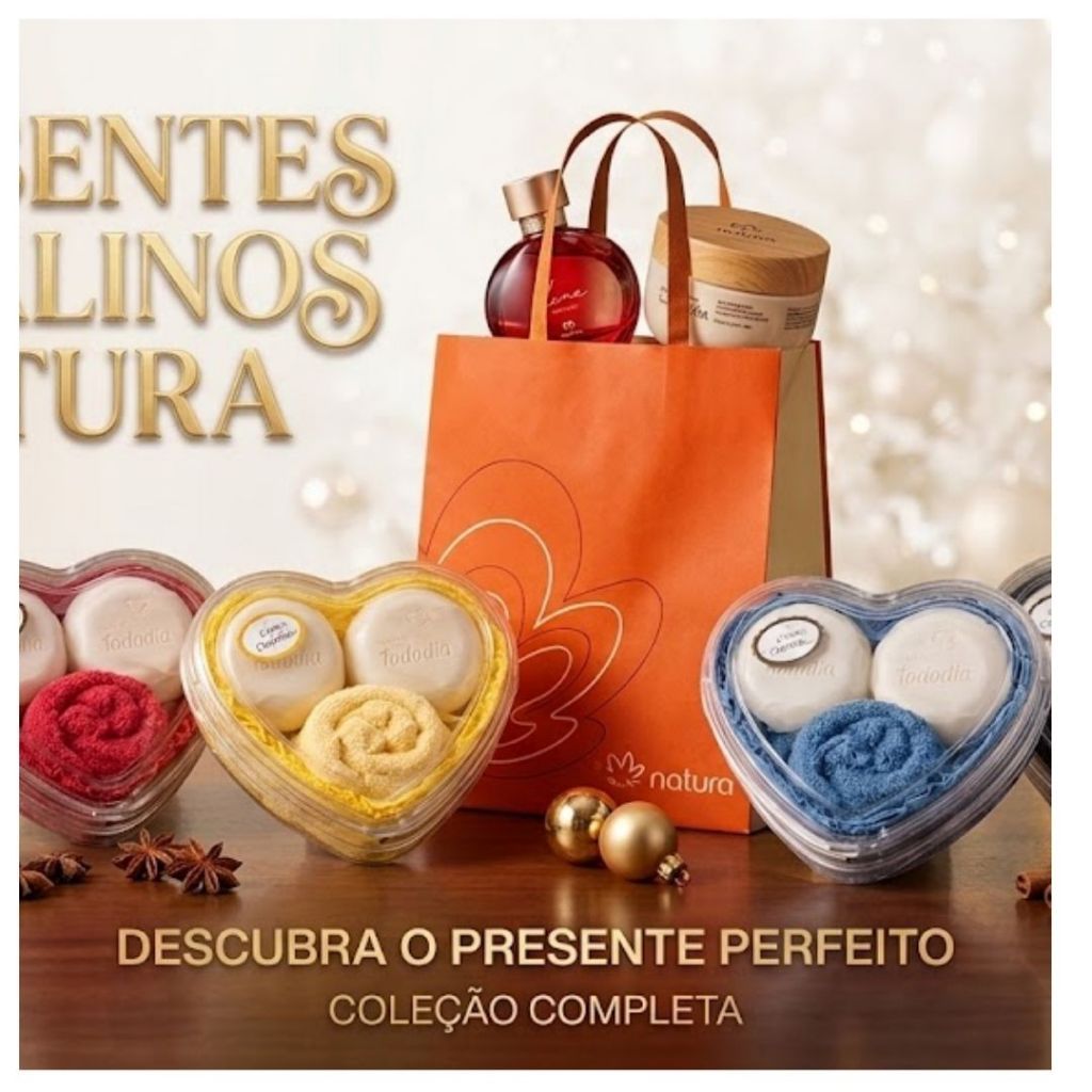 Kit Presente Natura 2 Sabonetes Tododia + Toalhinha + BRINDE: sacolinha de presente