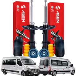 Par Amortecedor Dianteiro Renault Master 2.3 2013 a 2022 Kit Completo de Suspensão Coxim Batente Coifa Rolamento 07165-A