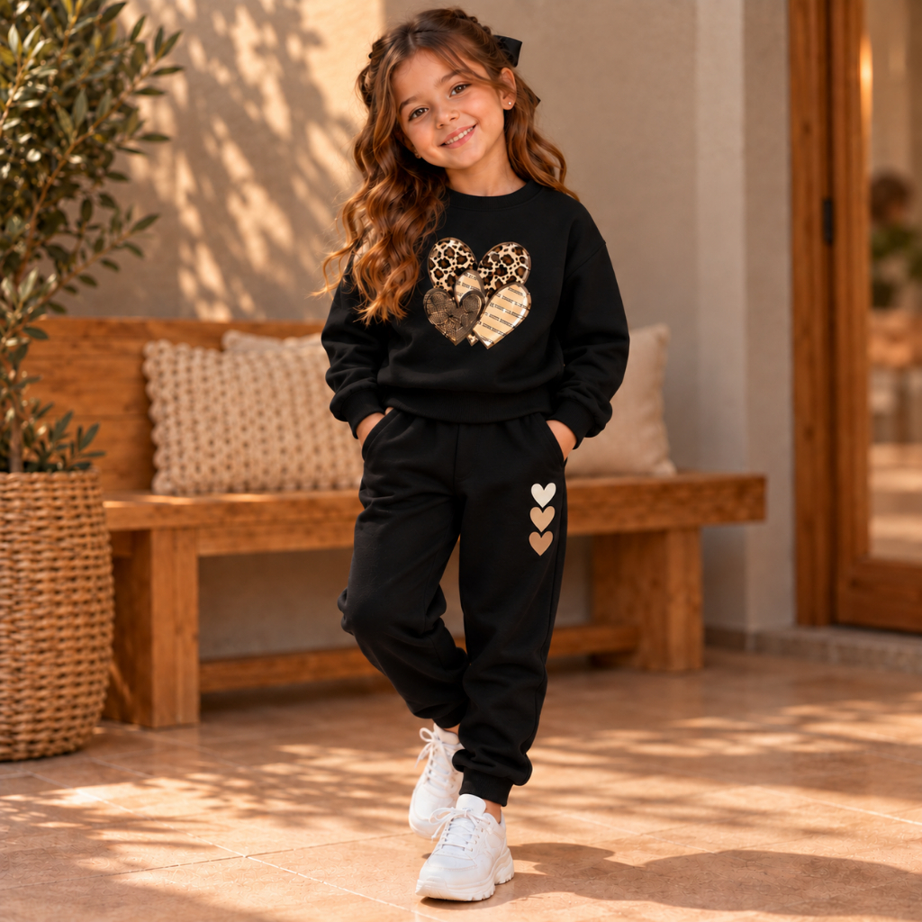 Conjunto Moletom Infantil Algodão Flanelado Blusa e Calça Agasalho  Menina Estiloso