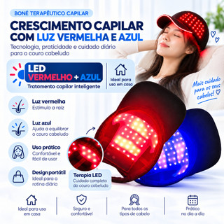 Boné Para Crescimento De Cabelo Com Infravermelho Luz Vermelha E Azul Capa Laser In