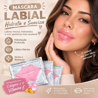 Kit Máscara Labial Com Colágeno E Cristal Hidratante Para Hidratar E Suavizar Rugas Periorais