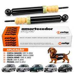 Par Amortecedor Traseiro Corsa Wind Classic Wagon Celta Prisma 1995 1996 1997 À 2014 Original Cofap