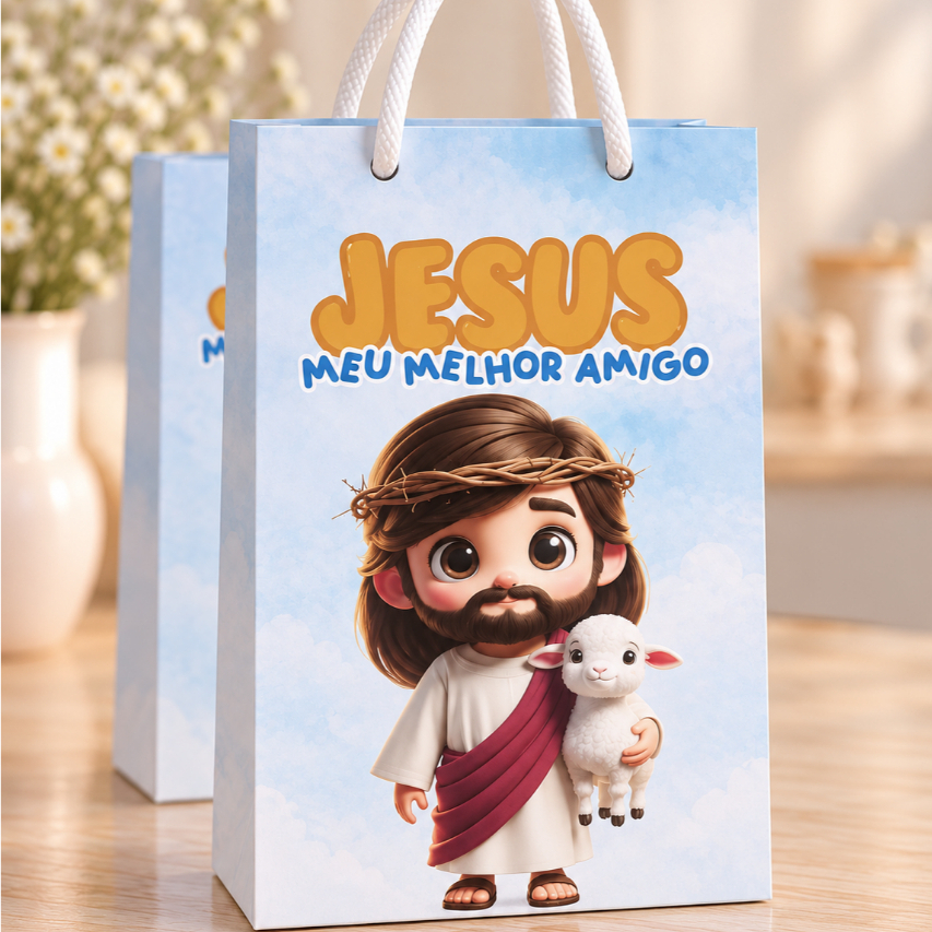 MEU MELHOR AMIGO JESUS- Sacolinhas à pronta entrega-Lembrancinha de festas-Aniversários-