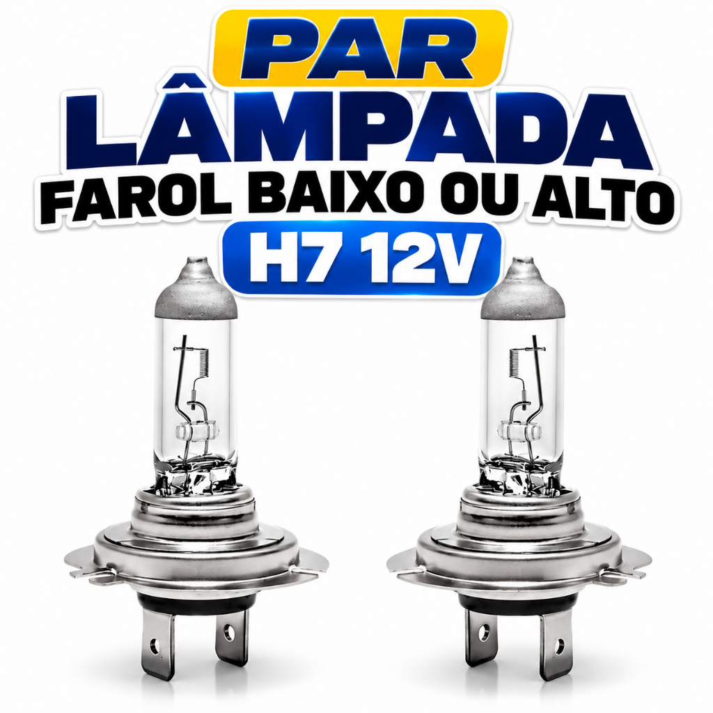 kIT 2 Lâmpada Farol Alto Baixo H7 Halogena 12v 55w