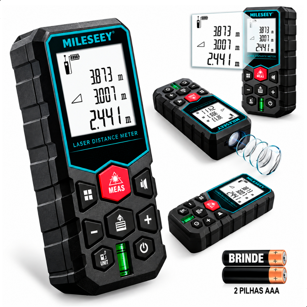 Trena Laser Digital Milessey X5 40m Trabalho Pedreiro Transporte Medidor