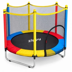 Cama Elástica Pula Pula Infantil Trampolim Pequeno Suporta até 55kg com Rede de Proteção e Espuma