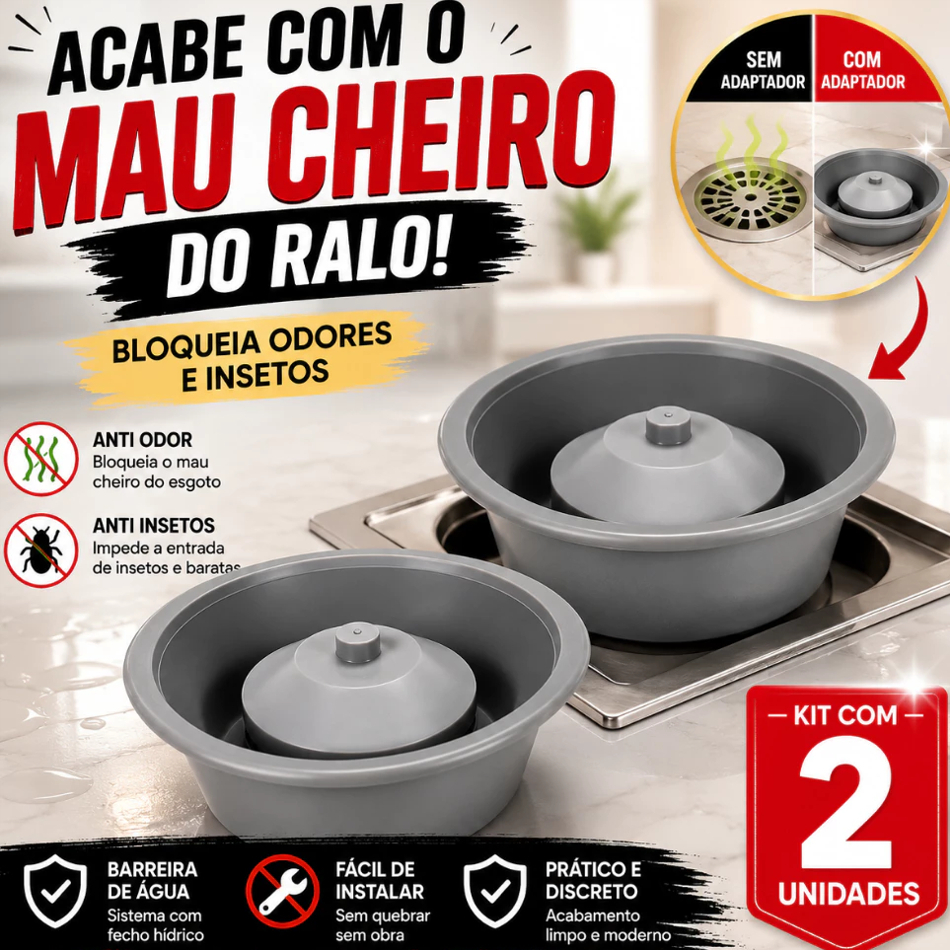 2 Adaptador Ralo evita Mau Cheiro Modelo 10cm Porta Ralos Grelhas anti Odor Banheiro Evita mau cheiro
