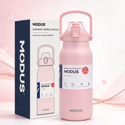 Modus Garrafa Litrão Térmica 1,7L em Aço Inox com Alça e Bico, Parede Dupla, Alta Capacidade, Várias Cores