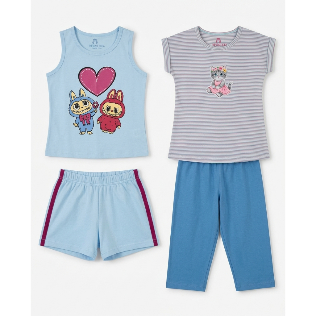 Kit Conjuntos Vestido Infantil de Verão Menina Infantil Estampas Sortidas Envio Rápido Tamanho 8