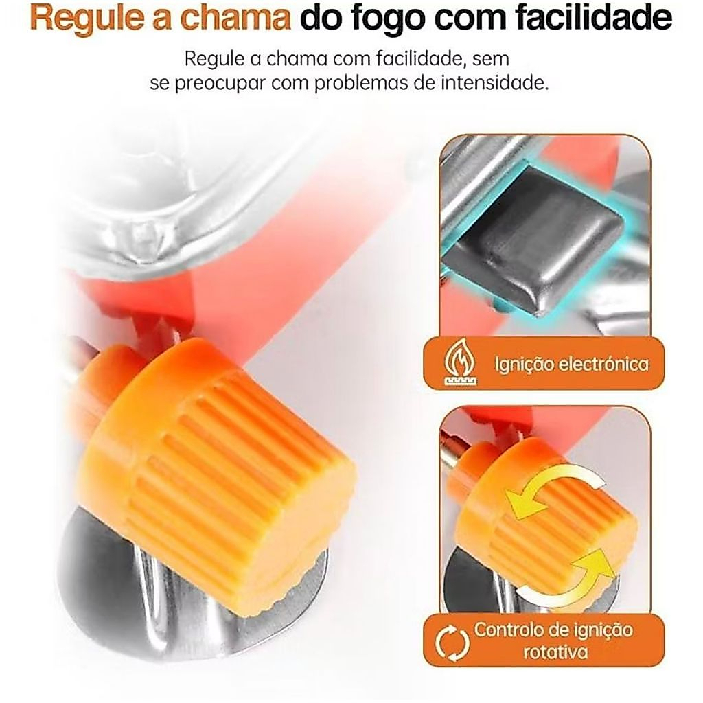 Fogareiro a Gás Portátil Dobrável Luatek MGT-21011 2,8kW para Camping com Controle de Chama · foto 2