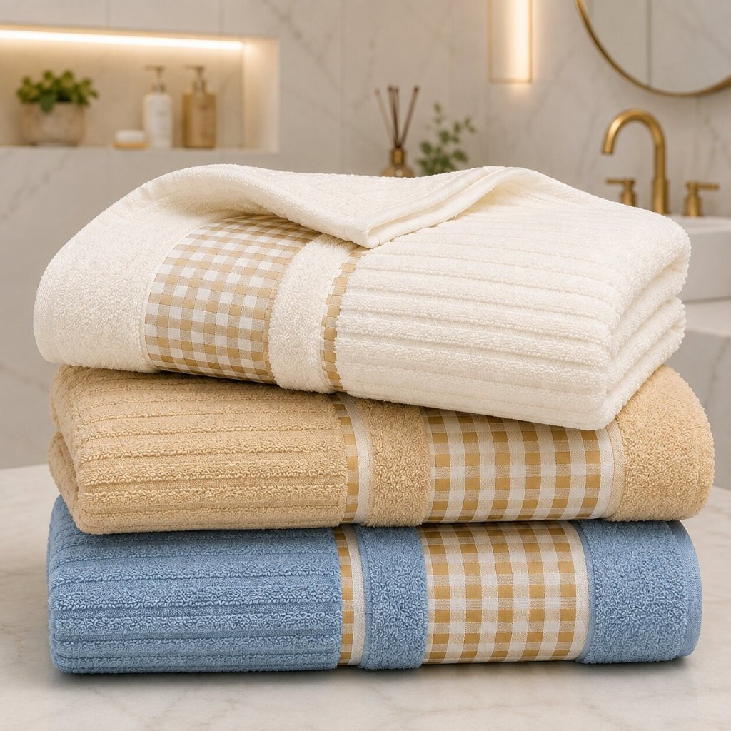 Kit 3 Toalhas de Rosto Ibiza Algodão 45x70cm Canelada Macia Alta Absorção Jogo de Toalha Banheiro