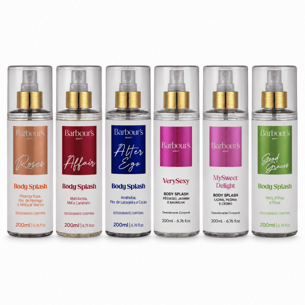 Kit 6 Body Splash Delight Very Sexy Roses Affair Alter Ego Good Graces - Barbour's Beauty 200ml